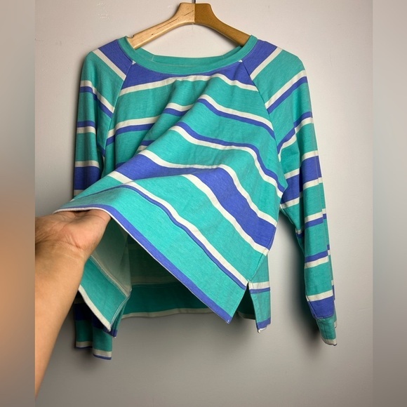 Wildfox Sweater Women’s Size XL Striped Multicolor Blue Retro Classic Old Money - Picture 3 of 9